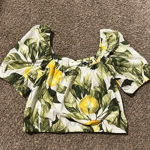 Summer floral printed crop top
